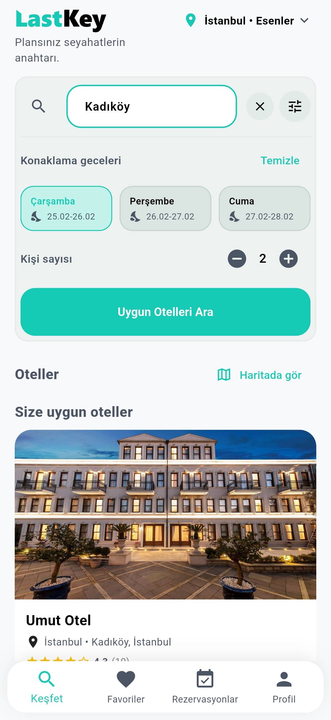 LastKey uygulaması ana sayfa ekranı